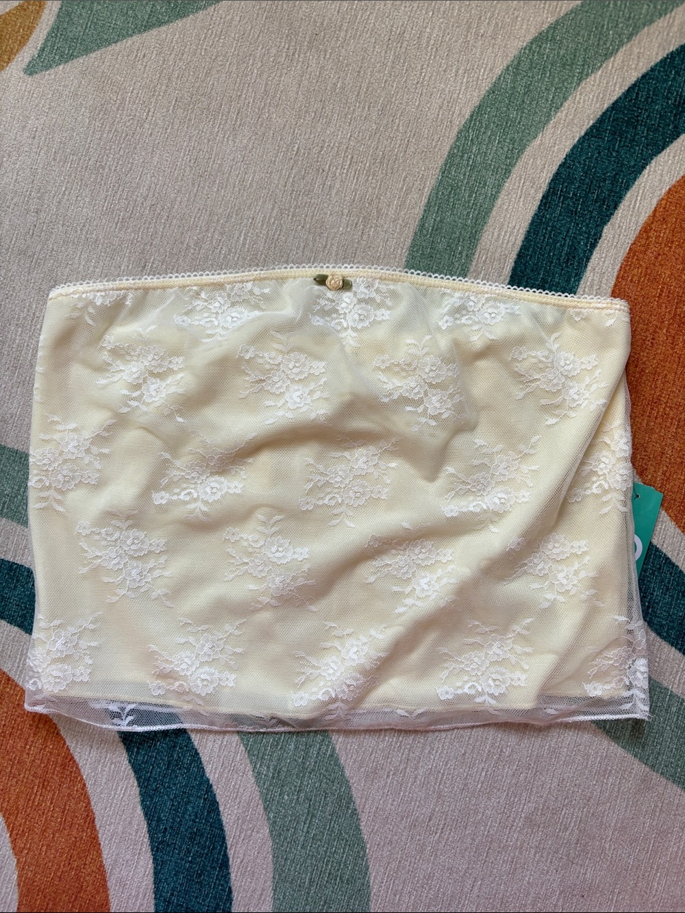 Bozzolo Yellow Lace Strapless Cami